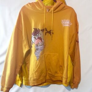 Warner Bros. Looney Tunes Taz Mustard Yellow Crewneck Hoodie